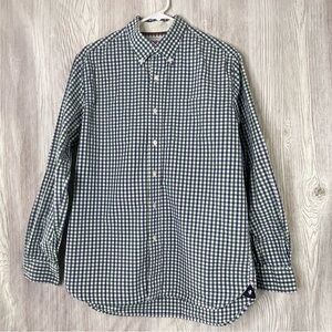 Stafford Prep Men’s Gingham Button Down Shirt - Size Small - Navy/White/green